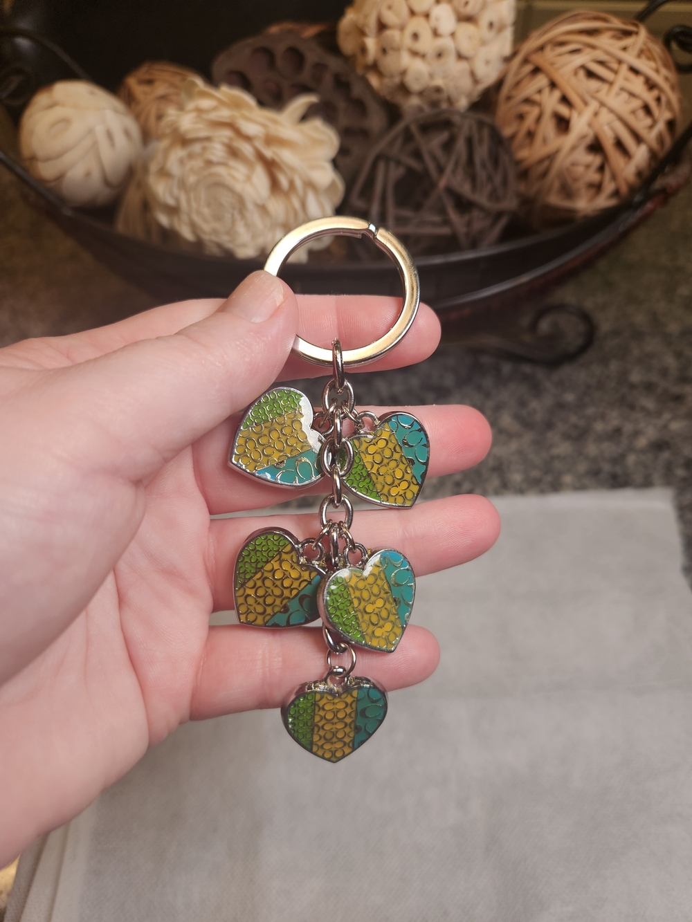 Coach Vintage Y2K Cascading Hearts keychain / bag charm - Picture 3 of 4